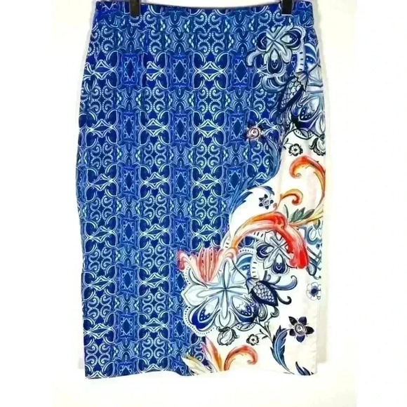 Anthropologie Moulinette Soeurs Floral Print Side Slit Pencil Skirt Size 4 #010 - Picture 2 of 6